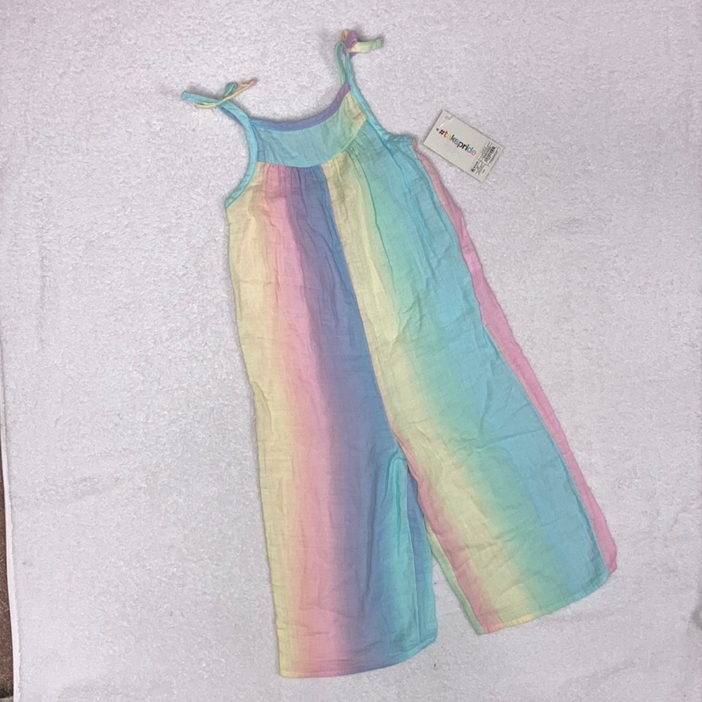 NWT take pride pastel rainbow summer romper 100% cotton